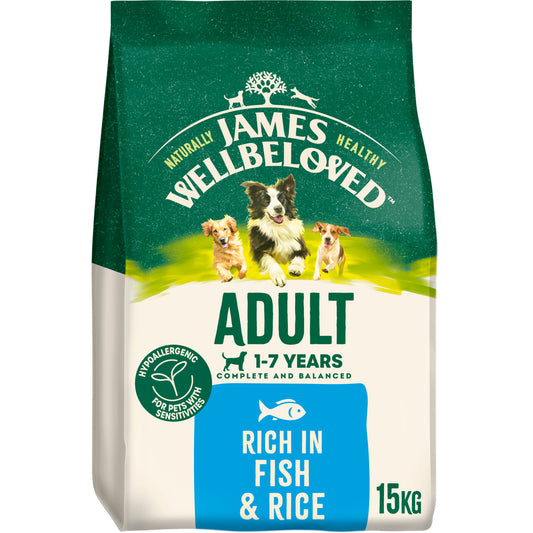 James Wellbeloved Adult Dry Dog Food Fish & Rice 15kg