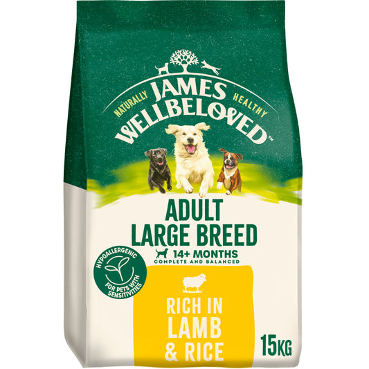 James Wellbeloved Large Breed Adult Dry Dog Food Lamb & Rice 15kg