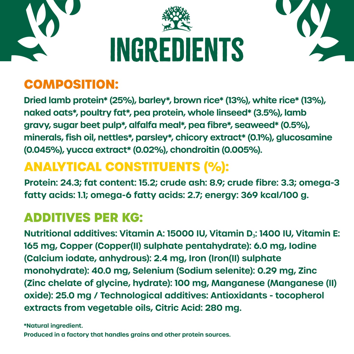 James Wellbeloved Large Breed Adult Dry Dog Food Lamb & Rice 15kg