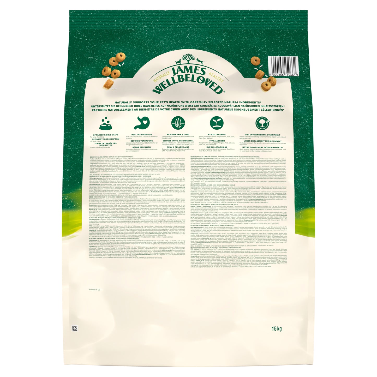 James Wellbeloved Large Breed Adult Dry Dog Food Lamb & Rice 15kg