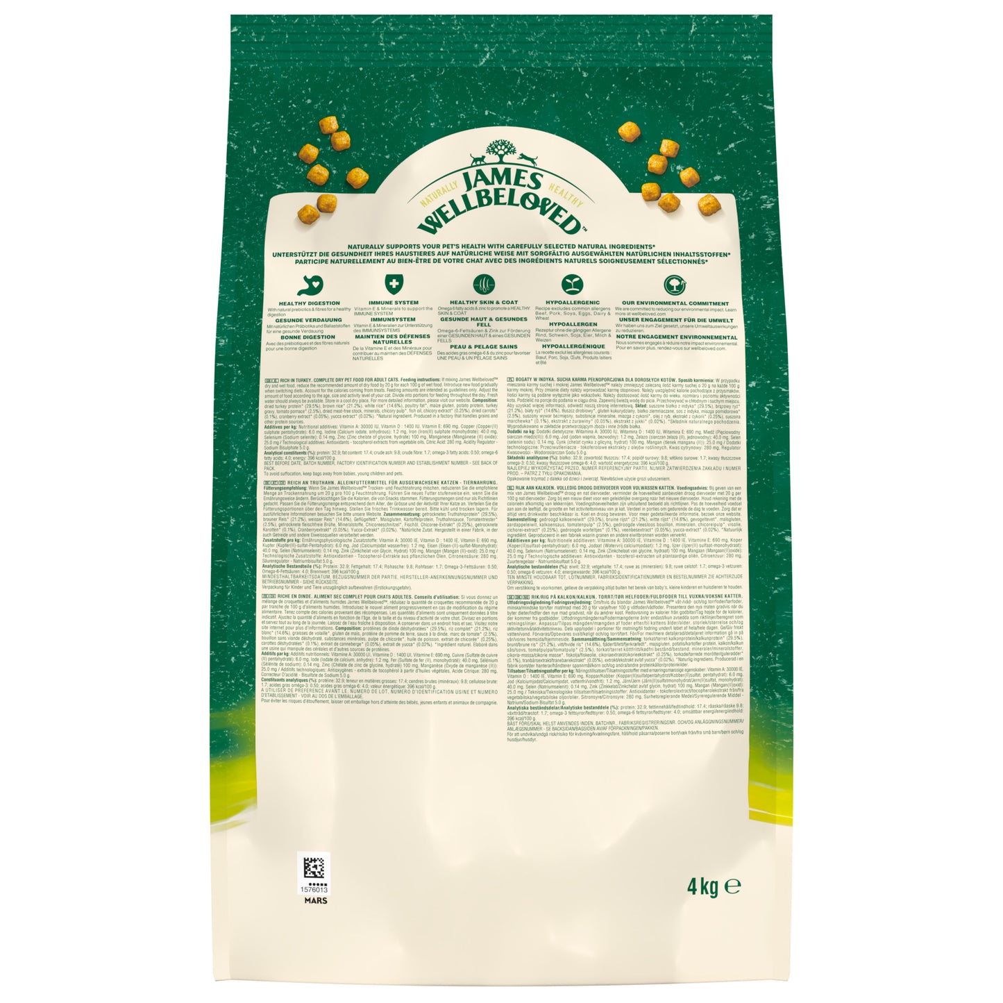 James Wellbeloved Adult Dry Cat Food Turkey 4kg