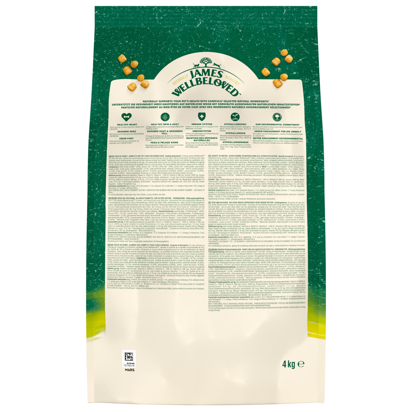 James Wellbeloved Senior Dry Cat Food Turkey 4kg