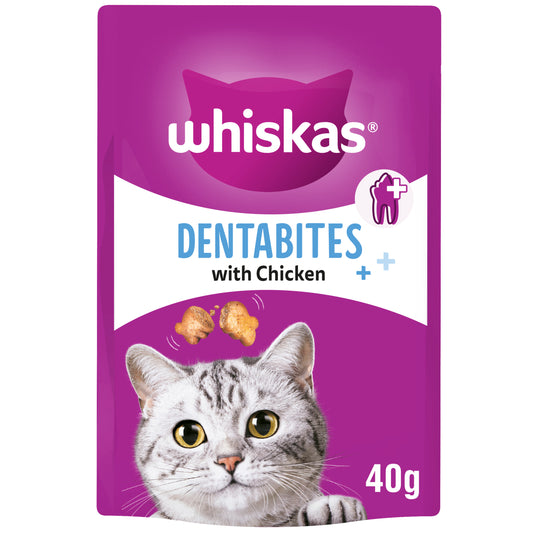 Whiskas Dentabites Adult Cat Treats with Chicken 40g