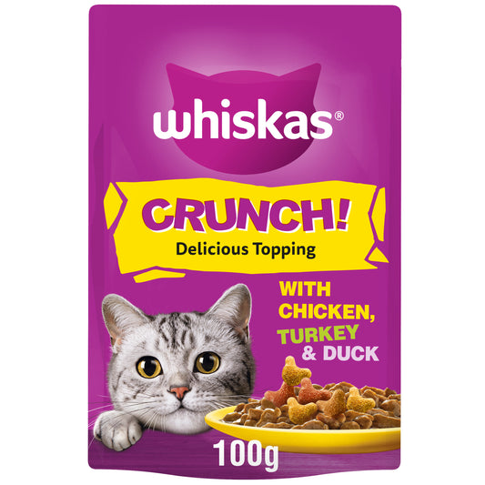 Whiskas Crunch Tasty Topping Adult Cat Treat Biscuits 100g
