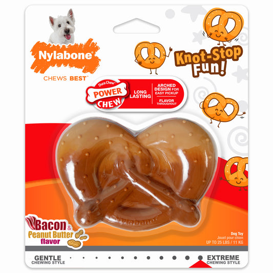 Nylabone Bacon & Peanut Butter Pretzel Extreme Chew Dog Toy Medium