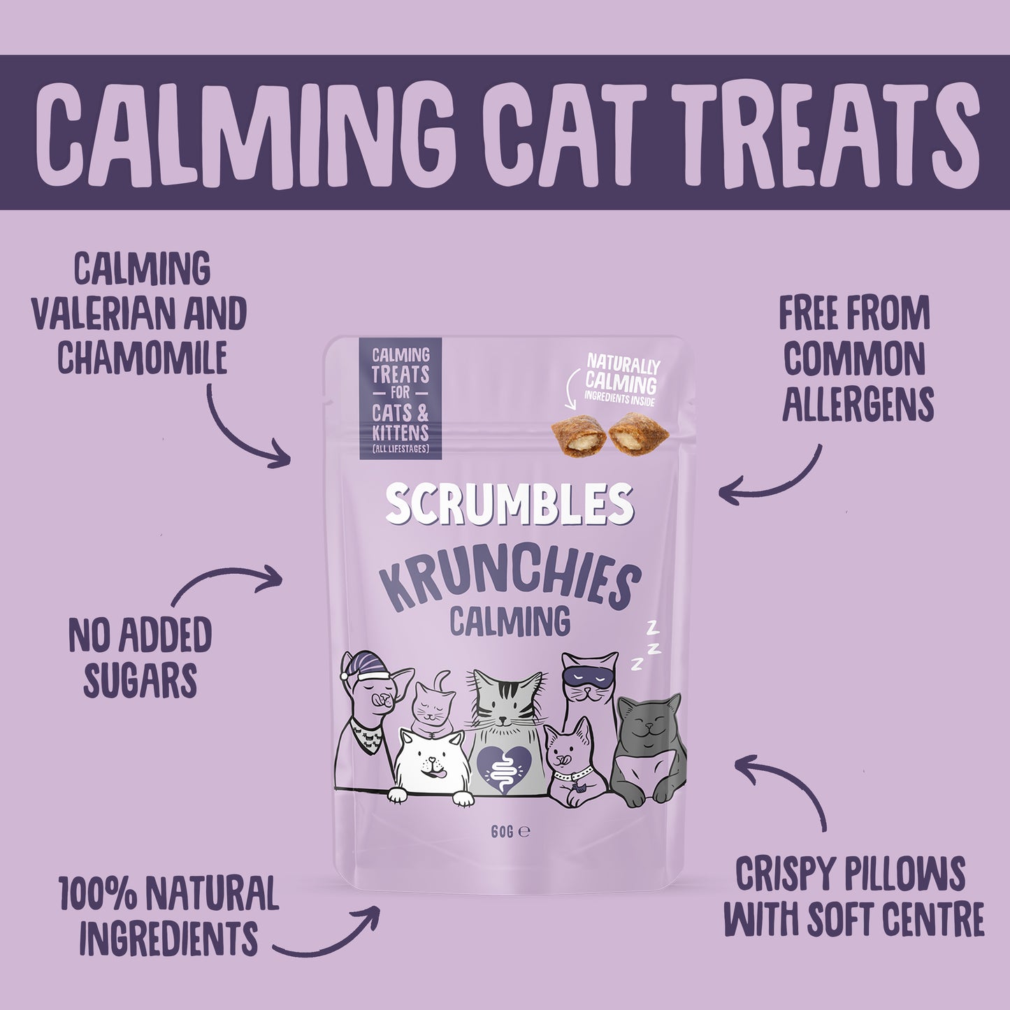 Scrumbles Krunchies Calming Cat Treats