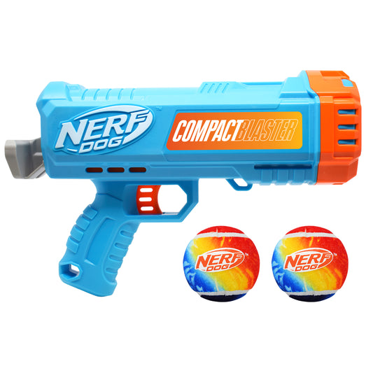 Nerf Compact Blaster & Tennis Ball Dog Toys x2