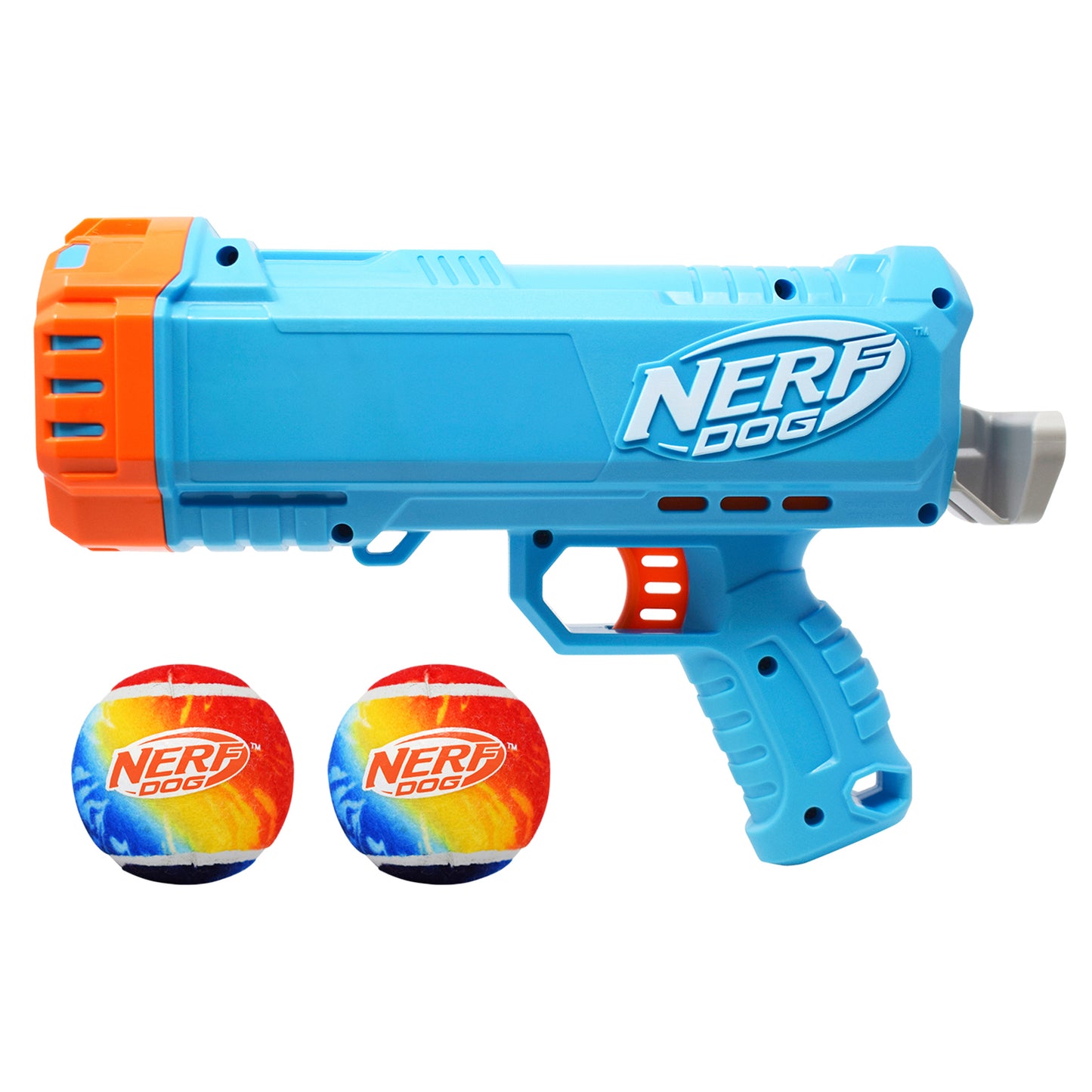 Nerf Compact Blaster & Tennis Ball Dog Toys x2
