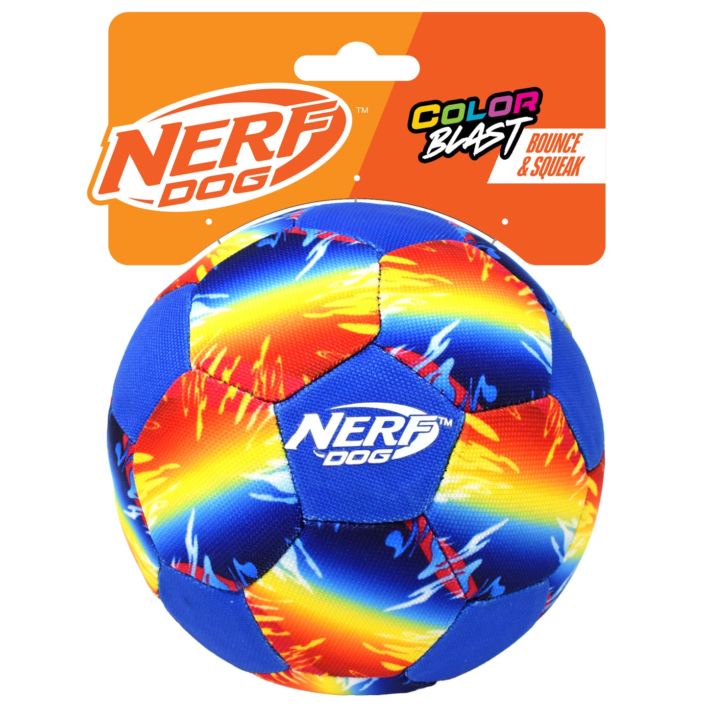 Nerf Colour Grip AirTuff Football Squeak Ball Dog Toy