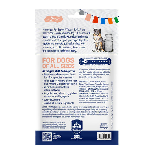 Himalayan Yoghurt Stick Dog Treats Bacon 136g 5 Pack