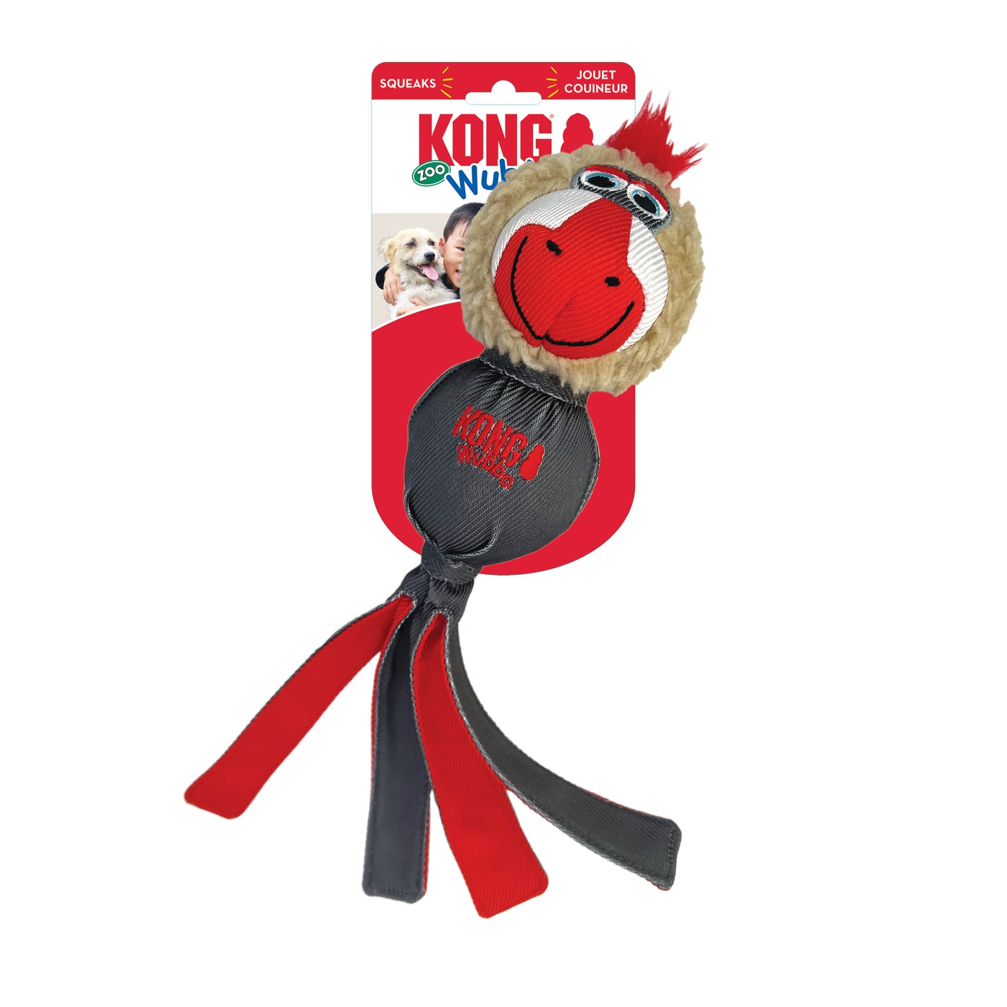 KONG Wubba Zoo Friends Mandrill Squeaky Dog Toy Large