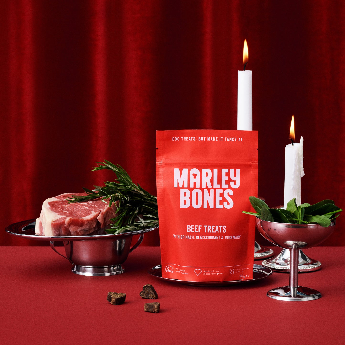 Marleybones Air-Dried Dog Treats Beef & Superfoods 70g