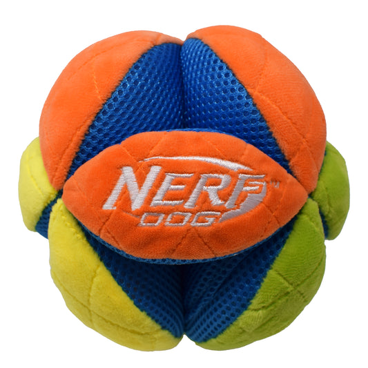 Nerf Mash Up Plush Ball with Treat Pockets Squeaky Dog Toy Multicolour