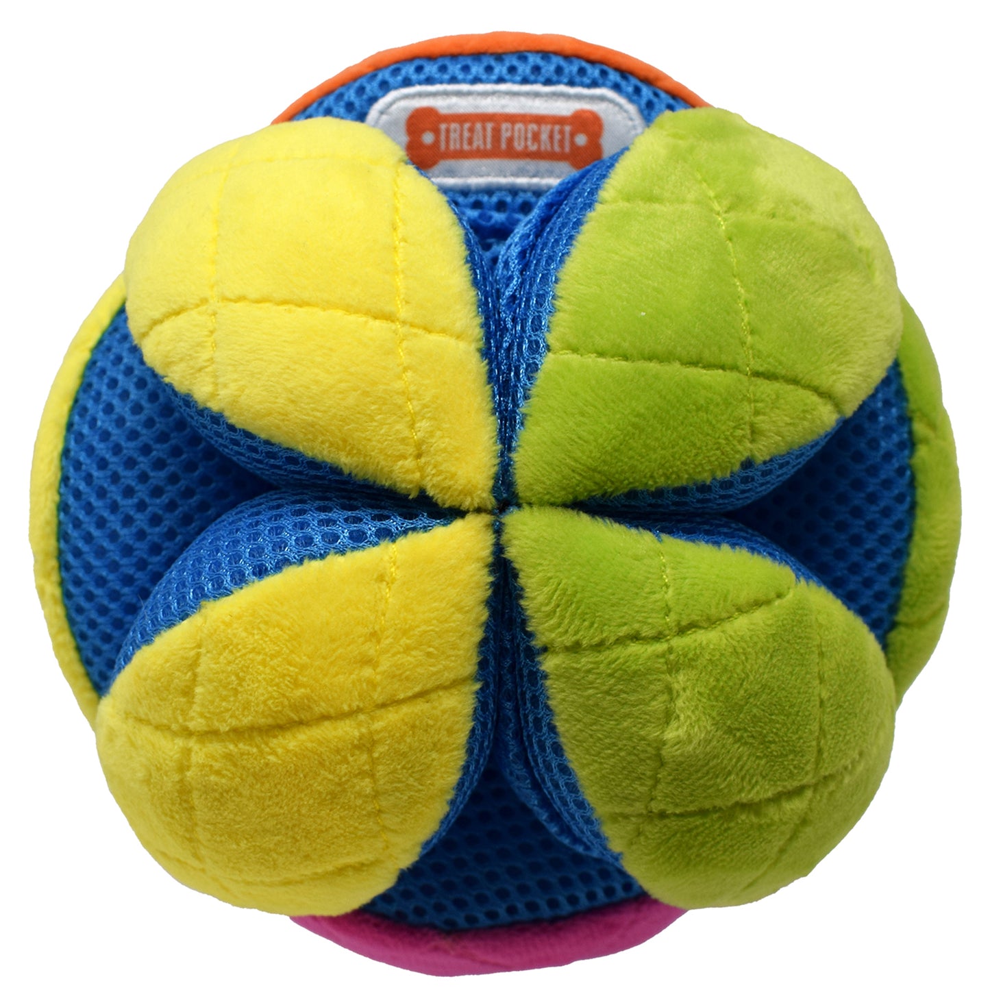 Nerf Mash Up Plush Ball with Treat Pockets Squeaky Dog Toy Multicolour