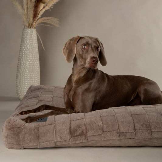 Scruffs Oxford Mattress Dog Bed Silver Taupe
