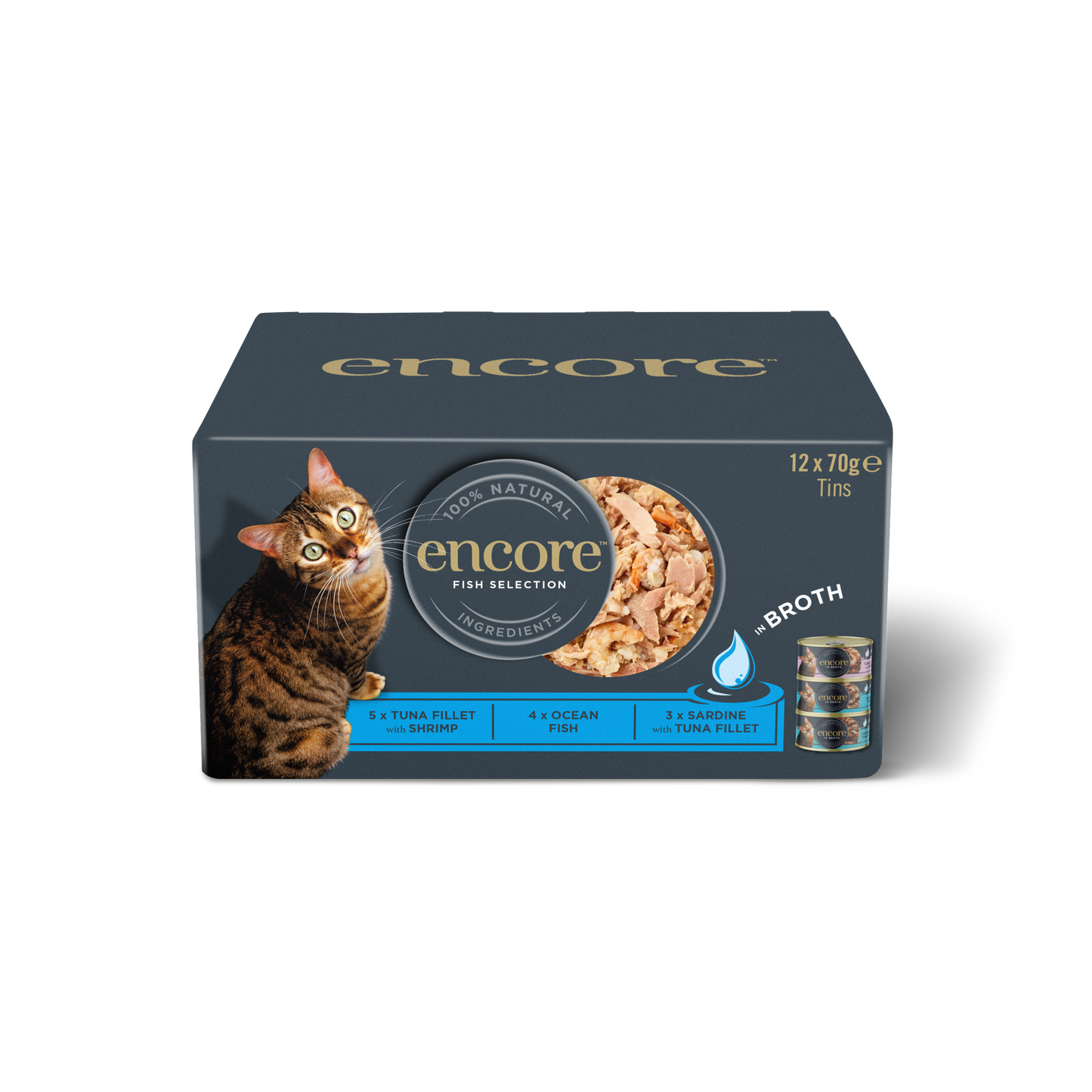 Encore Wet Adult Cat Food Natural Fish Selection in Broth