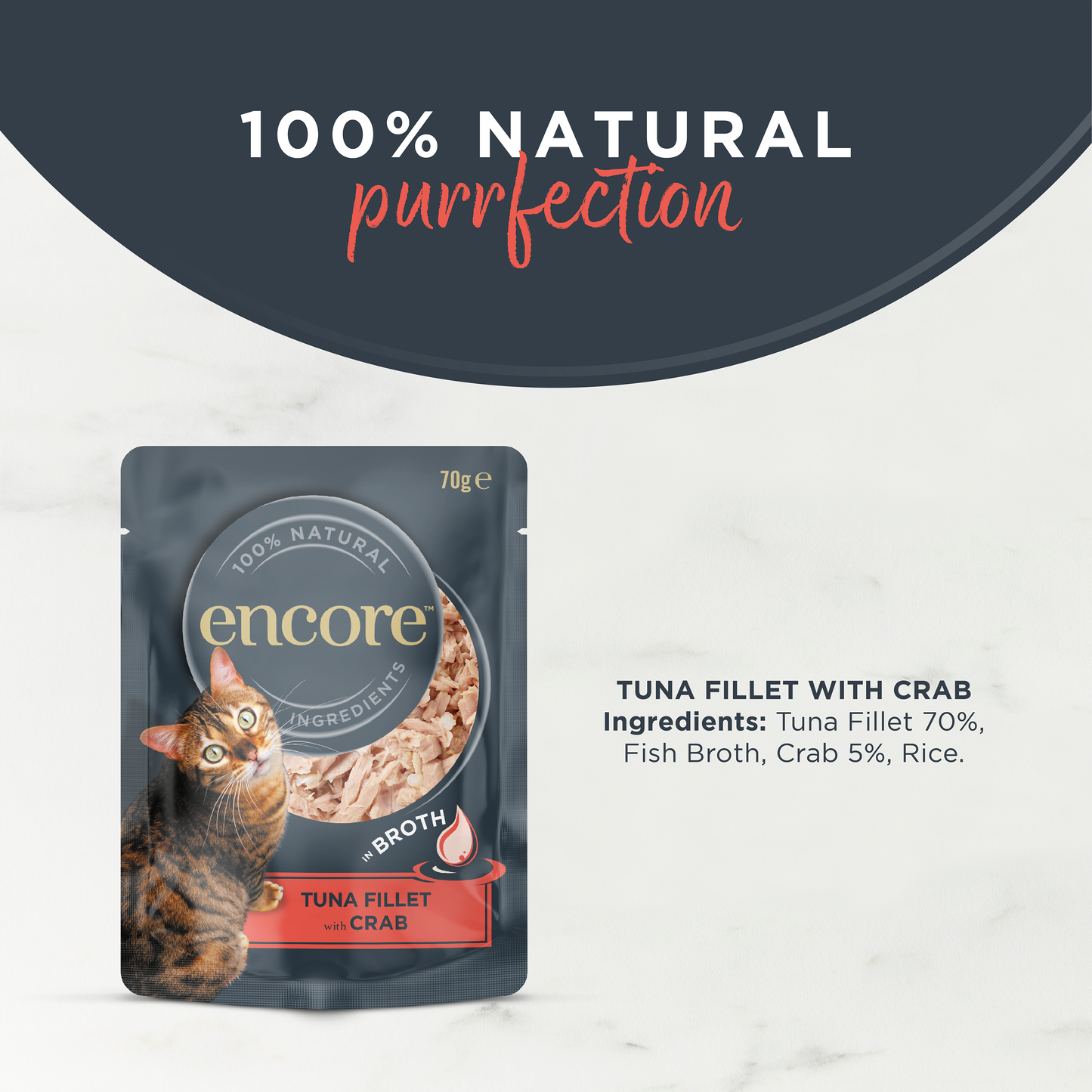 Encore Wet Adult Cat Food Natural Tuna With Crab in Broth