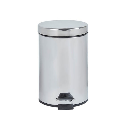 Bathroom Basics 3-Litre Silver Pedal Bin