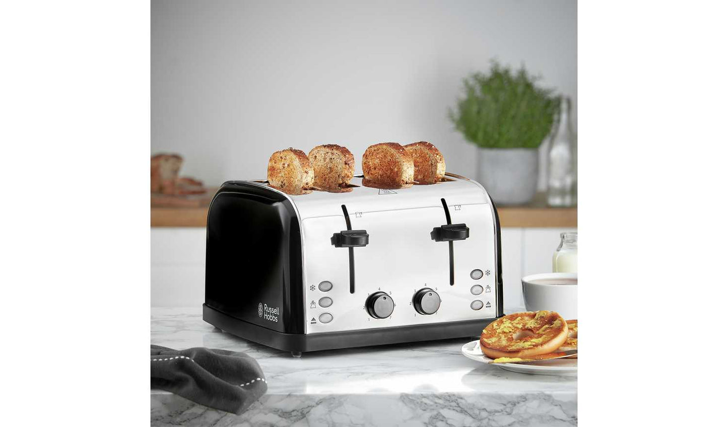 Russell Hobbs Worcester 4 Slice Black Toaster 28360