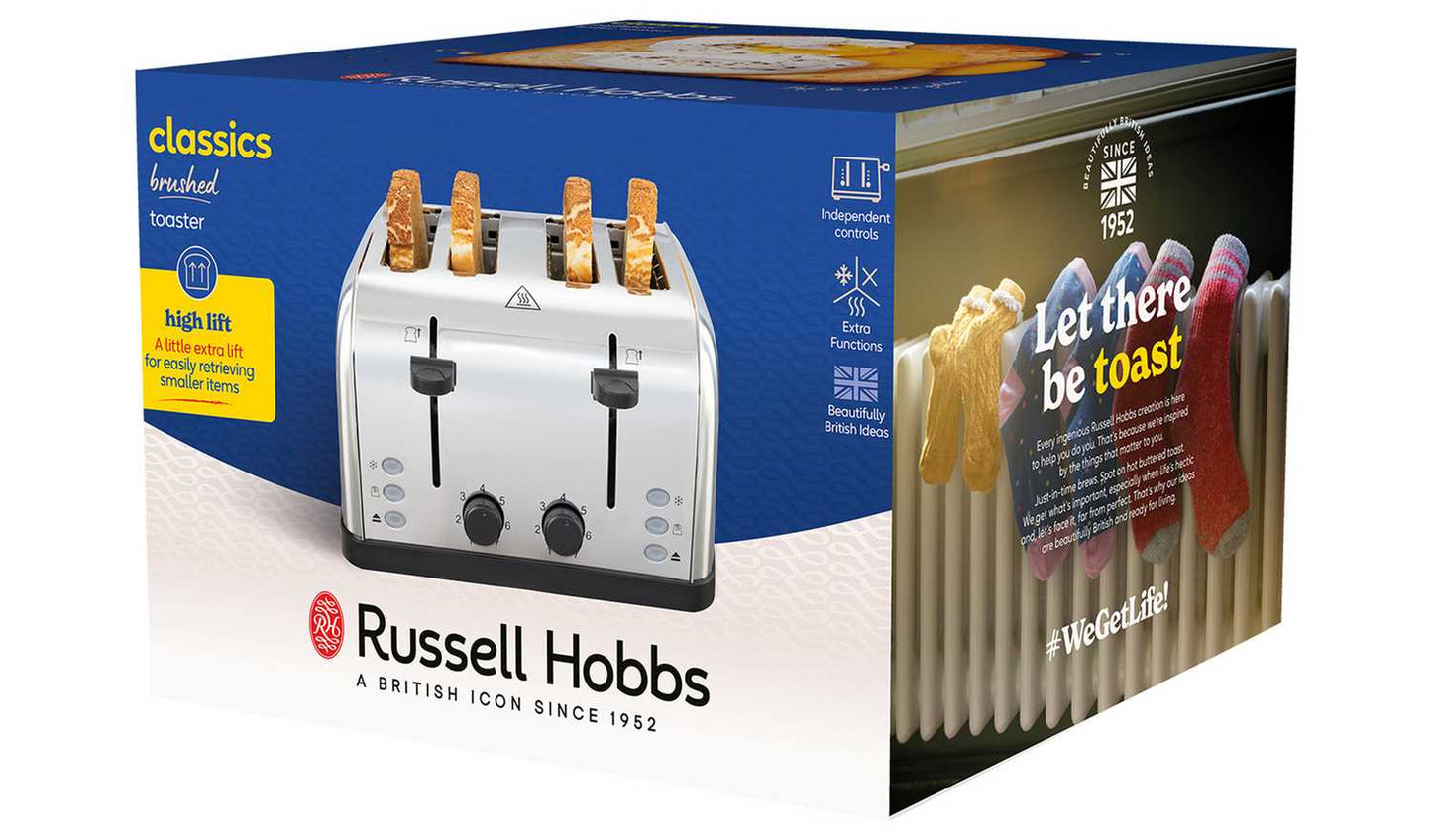 Russell Hobbs Worcester 4 Slice Brushed Toaster 18790
