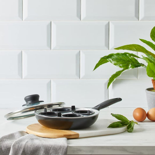 Essentials Non-Stick Aluminium Egg Poacher Frying Pan