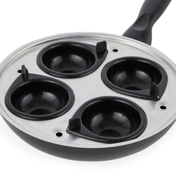 Essentials Non-Stick Aluminium Egg Poacher Frying Pan