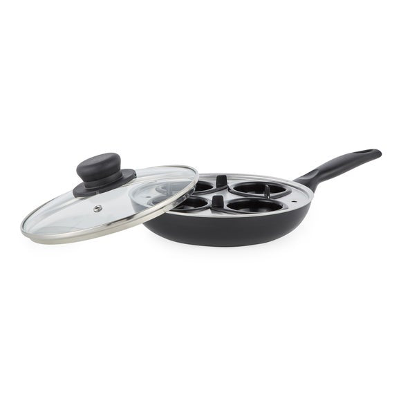 Essentials Non-Stick Aluminium Egg Poacher Frying Pan