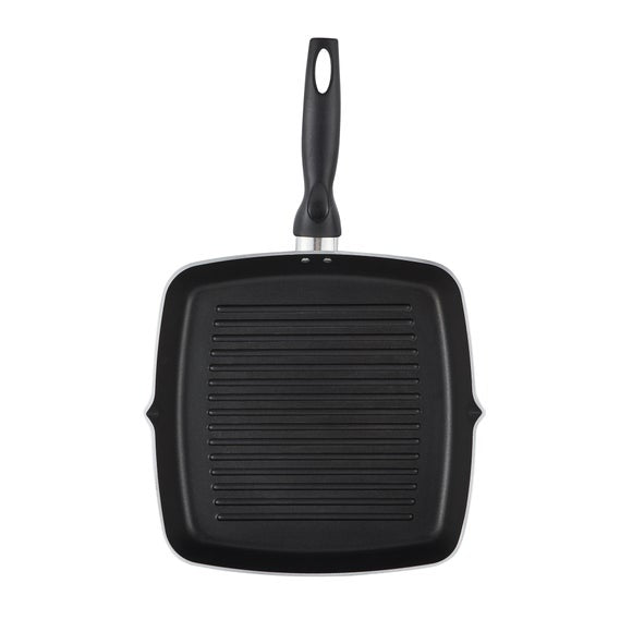 Essentials Non-Stick Aluminium Griddle Pan, 28cm