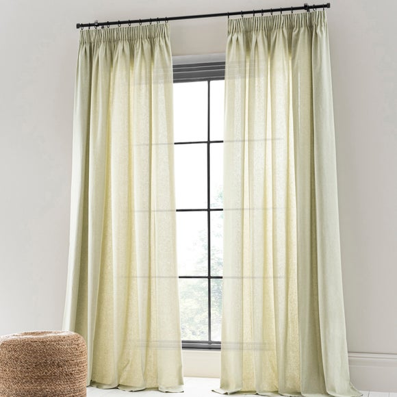 Linen Look Tab Top Pencil Pleat Curtains