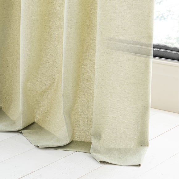 Linen Look Tab Top Pencil Pleat Curtains