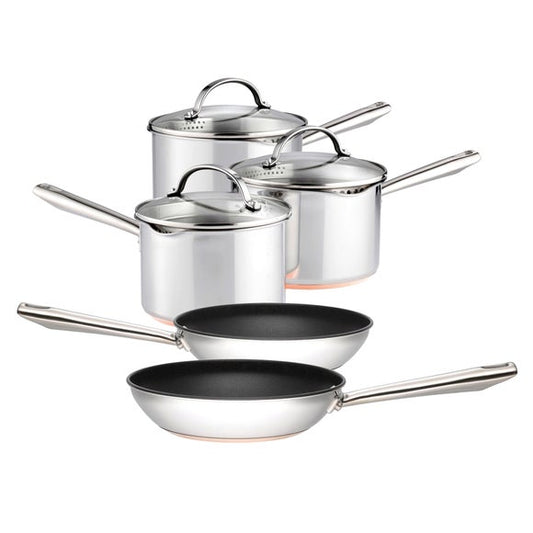 Pro Copper Base Non-Stick Stainless Steel 5 Piece Frying Pan Set