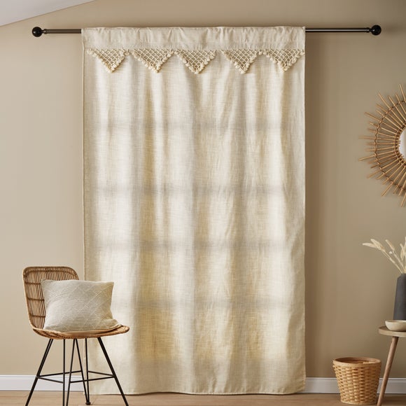 Macrame Border Hidden Tab Top Voile Panel