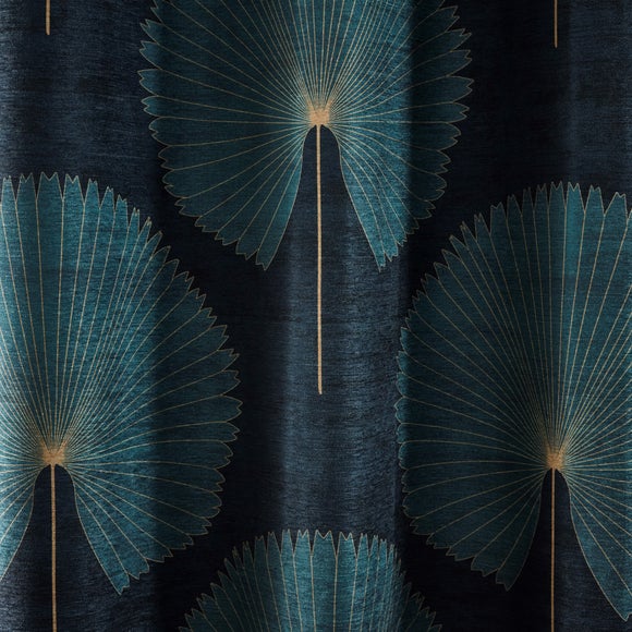 Chenille Oriental Fan Eyelet Curtains