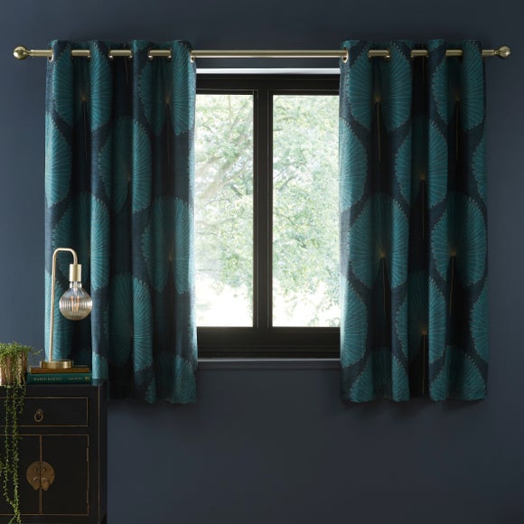 Chenille Oriental Fan Eyelet Curtains