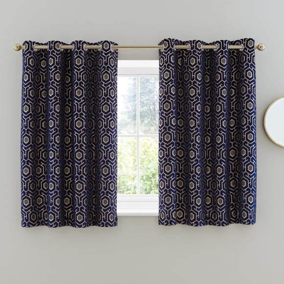 Geo Cut Velvet Eyelet Curtains