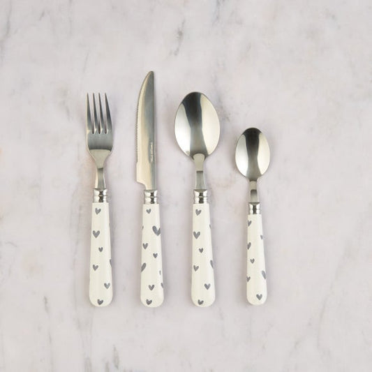 16 Piece Heart Cutlery Set