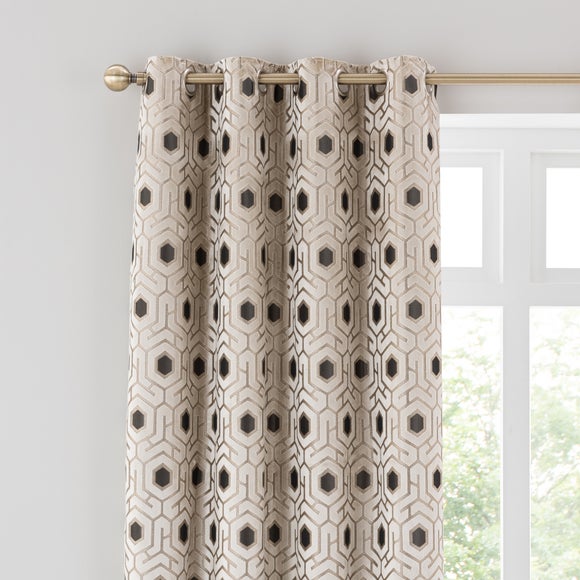 Geo Cut Velvet Eyelet Curtains