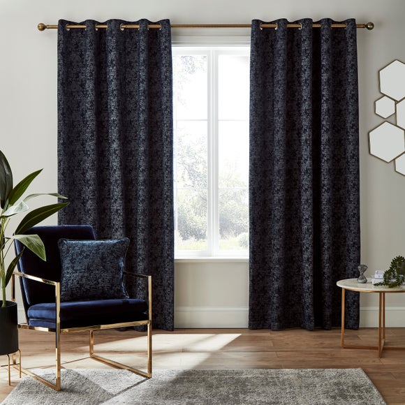 Mottled Chenille Eyelet Curtains
