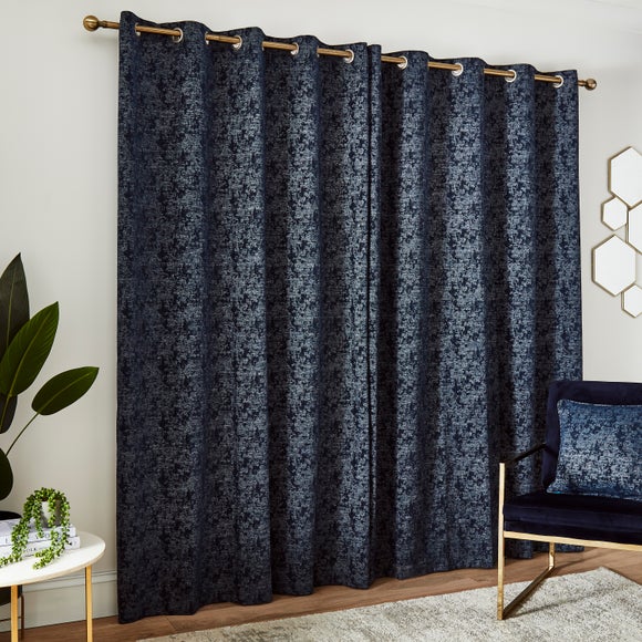 Mottled Chenille Eyelet Curtains