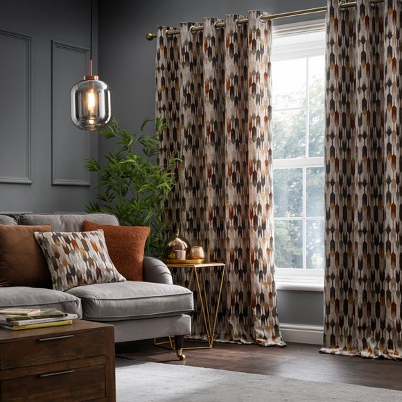Kelso Cut Velvet Eyelet Curtains