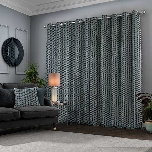 Arbour Cut Velvet Eyelet Curtains