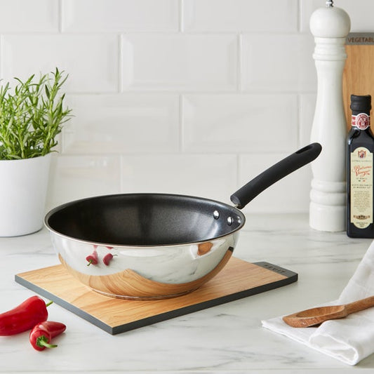 Non-Stick Stainless Steel Stir Frying Pan, 26cm