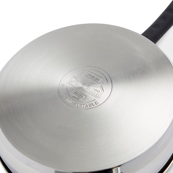 Non-Stick Stainless Steel Covered Saute Pan, 24cm