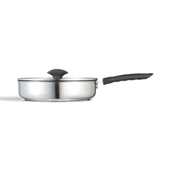 Non-Stick Stainless Steel Covered Saute Pan, 24cm
