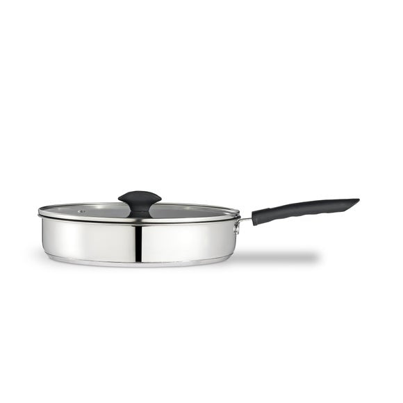 Non-Stick Stainless Steel Covered Saute Pan, 28cm