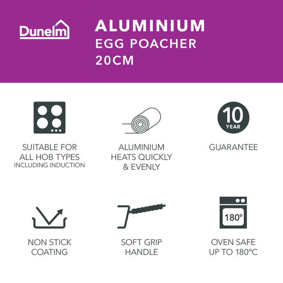 Non-Stick Aluminium Egg Poacher, 20cm