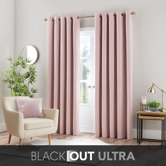 Luna Brushed Ultra Blackout Eyelet Curtains