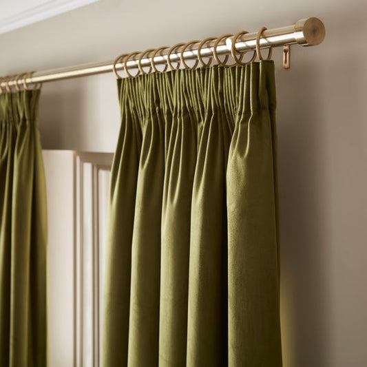 Recycled Velour Pencil Pleat Curtains