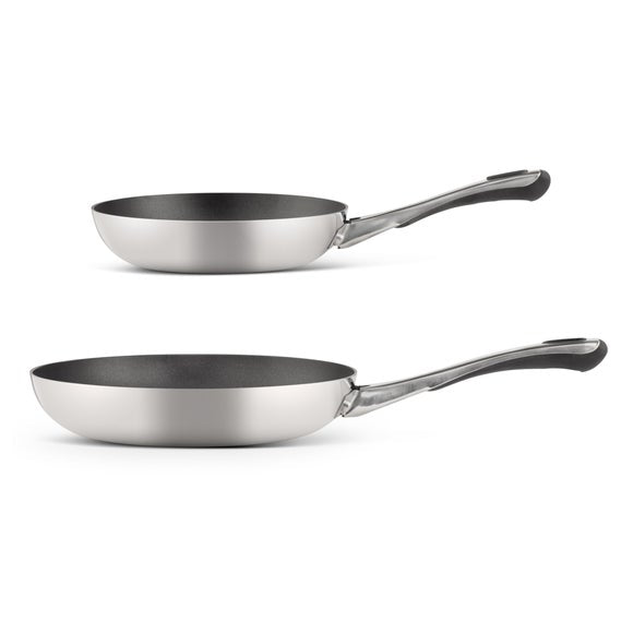 Non-Stick Tri Ply Stainless Steel 2 Piece Frying Pan Set