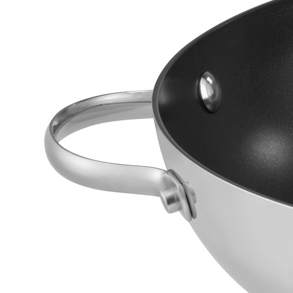 Non-Stick Tri Ply Stainless Steel Frying Pan and Wok 2 Piece Set